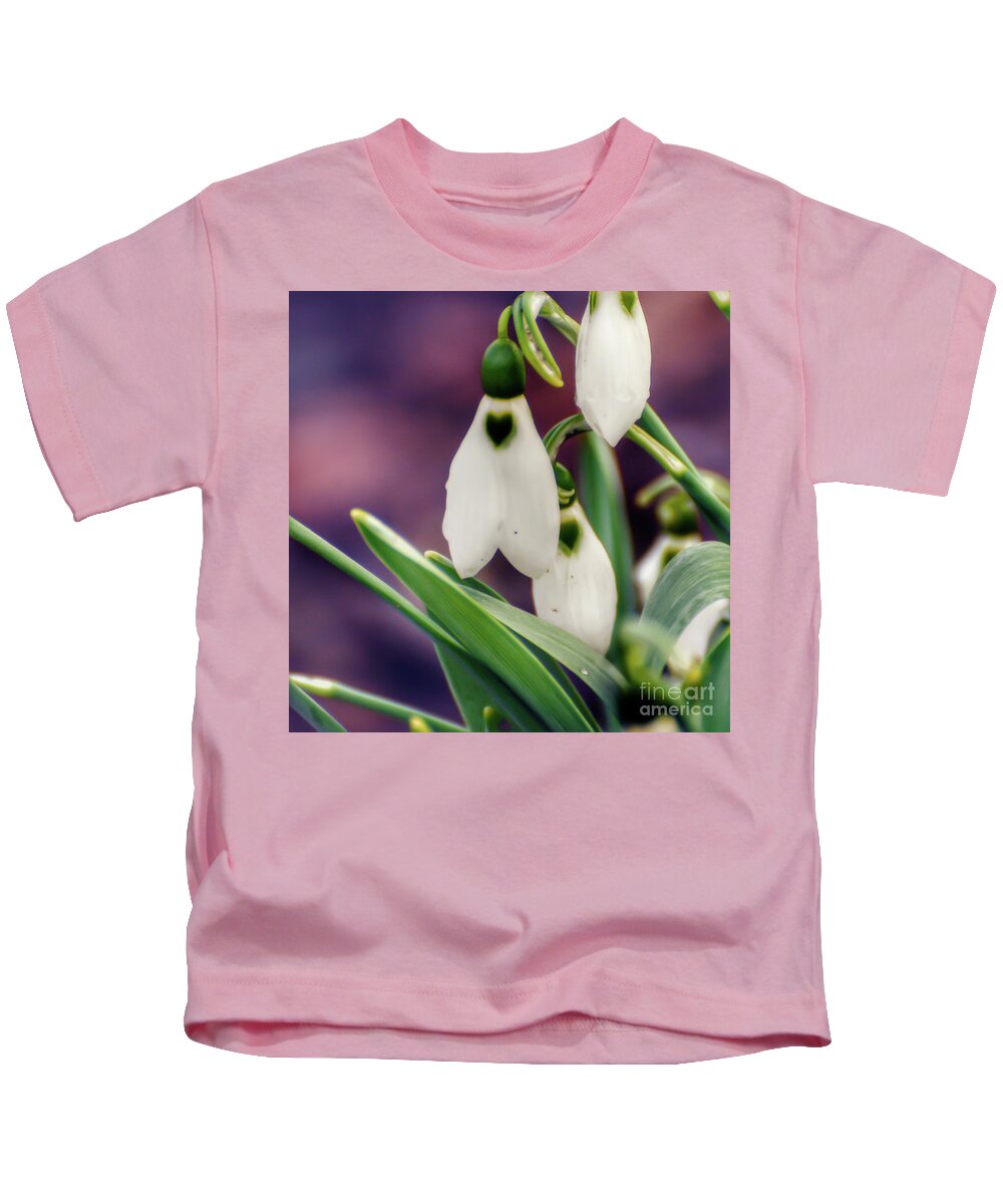 Snowdrops Kids T-Shirt featuring the photograph Snowdrops by Kerri Farley