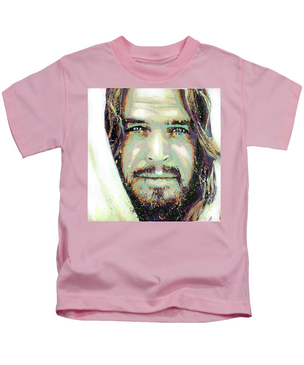 Jesus Christ Kids T-Shirt featuring the painting Son of God by Steve Gamba