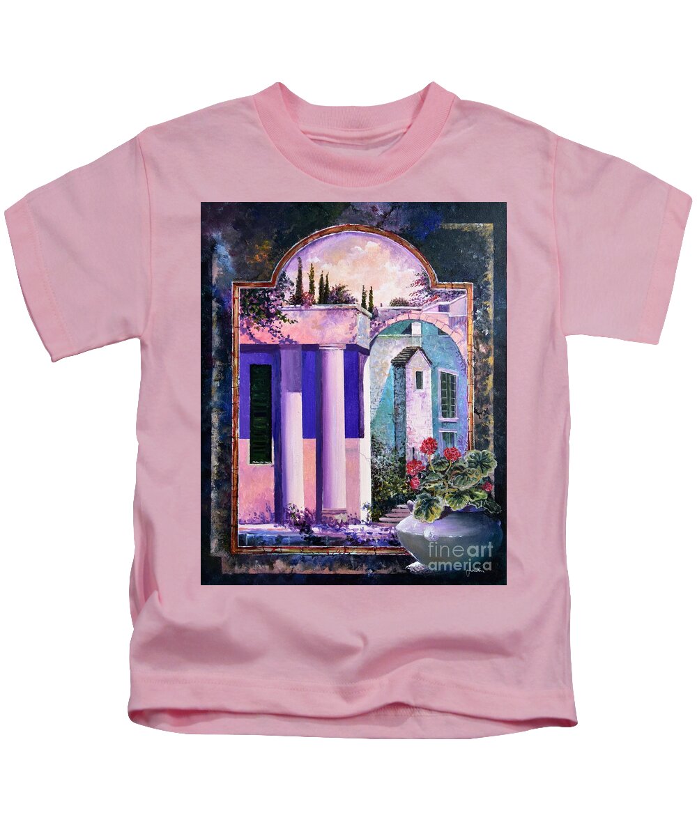 Still Life Kids T-Shirt featuring the painting Structures With Emotional Dimensions by Sinisa Saratlic