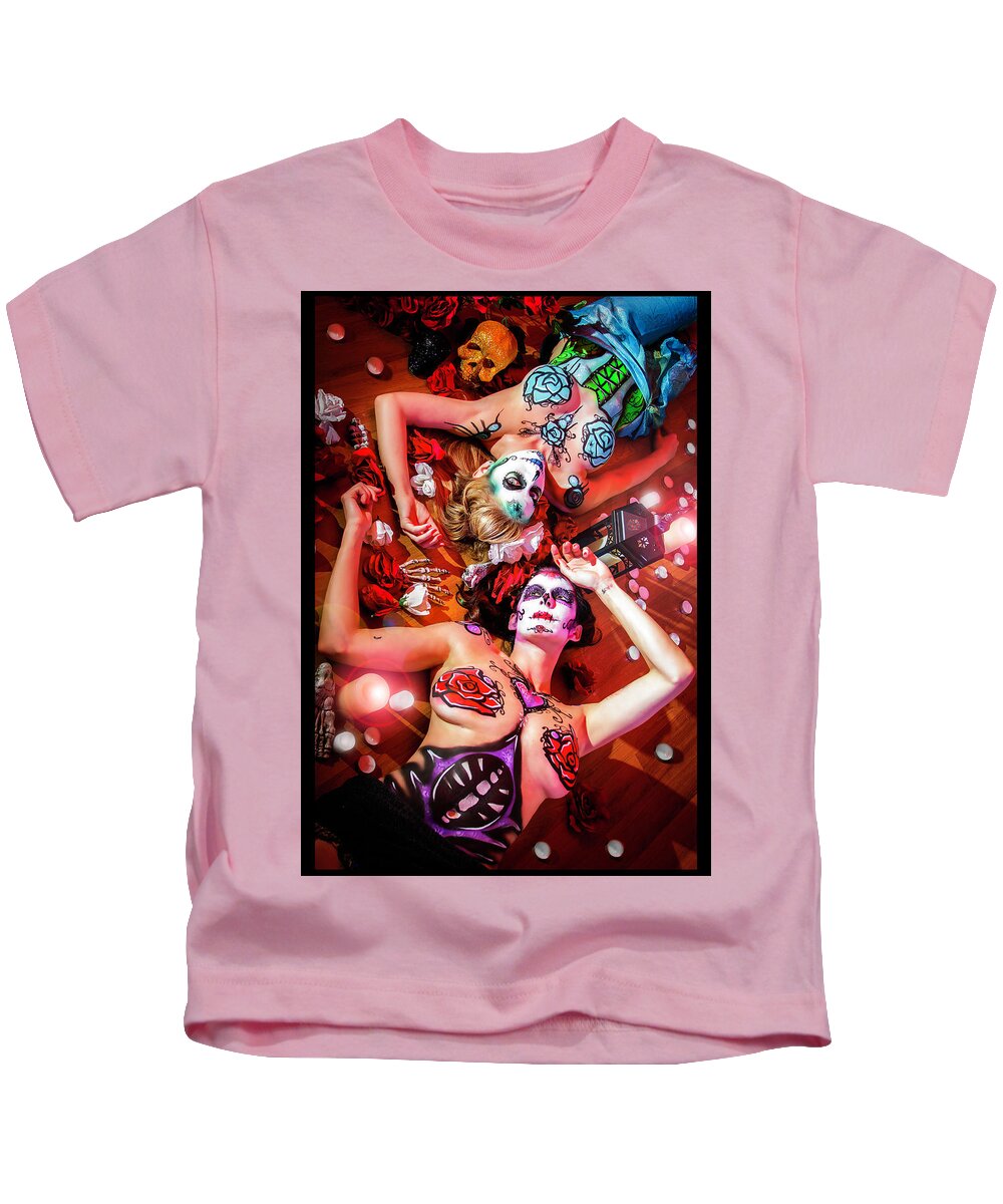 Cosplay Kids T-Shirt featuring the photograph Sugar Skulls #1 by Christopher W Weeks