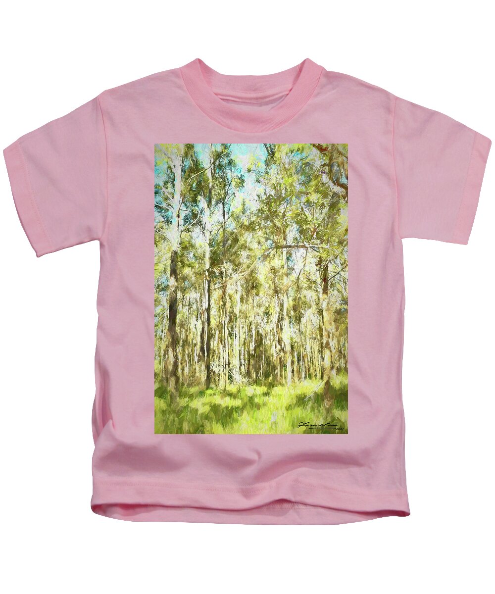 Forest Kids T-Shirt featuring the photograph Sundrenched forest by Frank Lee