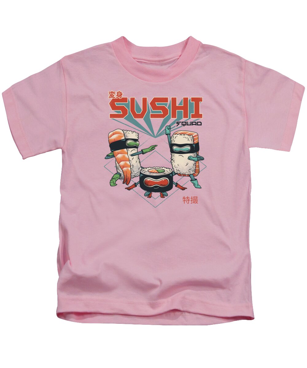Sushi Kids T-Shirt featuring the digital art Sushi Squad by Vincent Trinidad