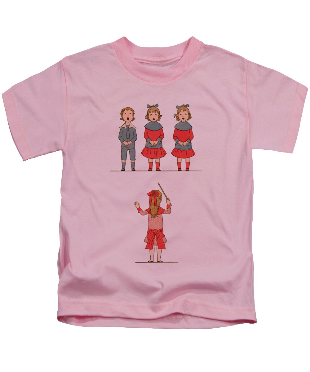 Childrens Choir Kids T-Shirt featuring the digital art The Choirmaster by Madame Memento