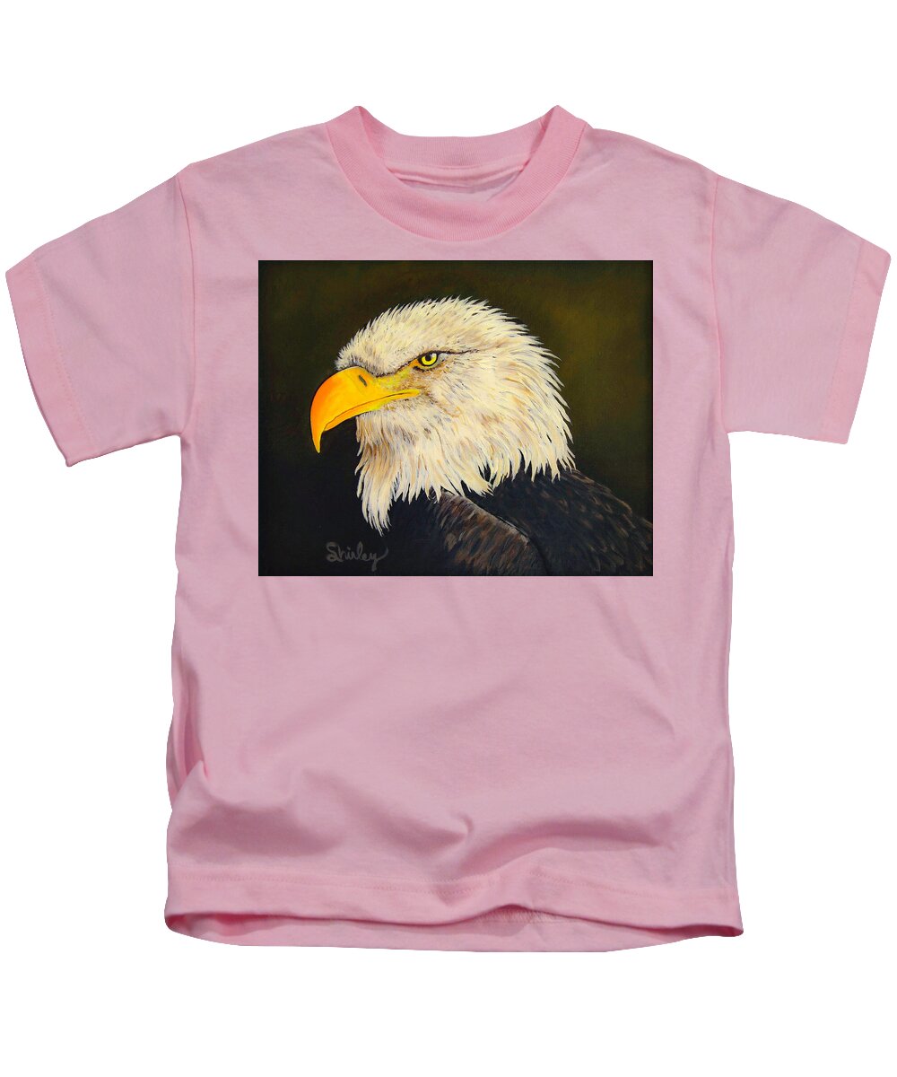Eagle Kids T-Shirt featuring the painting The Eagle by Shirley Dutchkowski