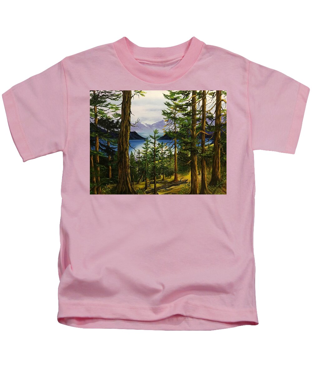 Narrows Kids T-Shirt featuring the painting The Narrows by Sharon Duguay