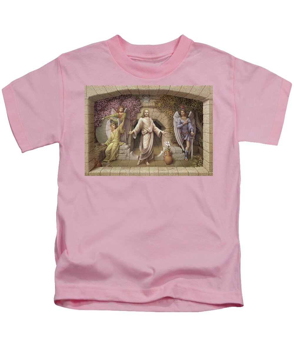 Christian Art Kids T-Shirt featuring the painting The Resurrection by Kurt Wenner