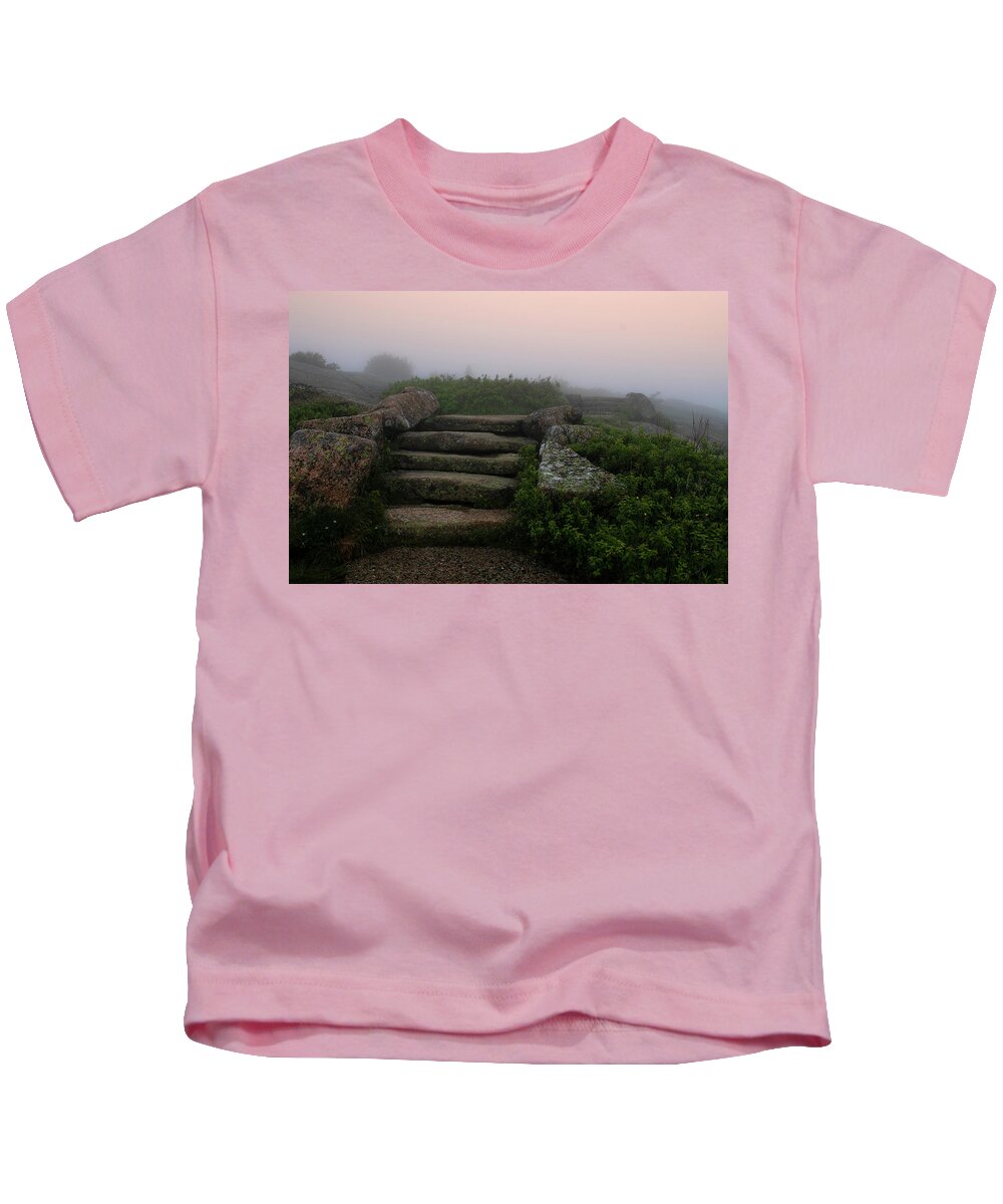 Fog Kids T-Shirt featuring the photograph Through the Fog by Vicky Edgerly
