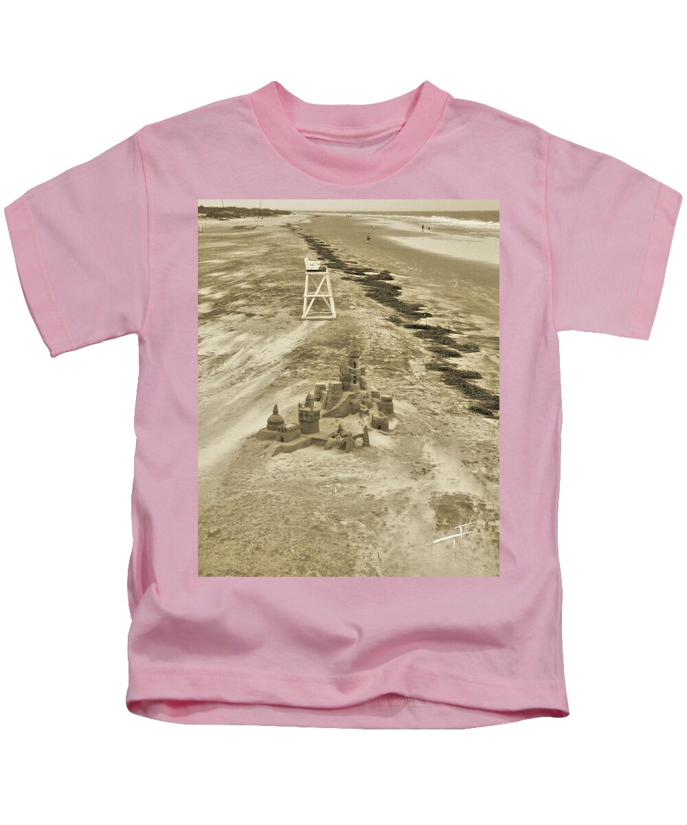 Tybee Island Kids T-Shirt featuring the photograph Tybee Island Beach Sand Castle I by Theresa Fairchild