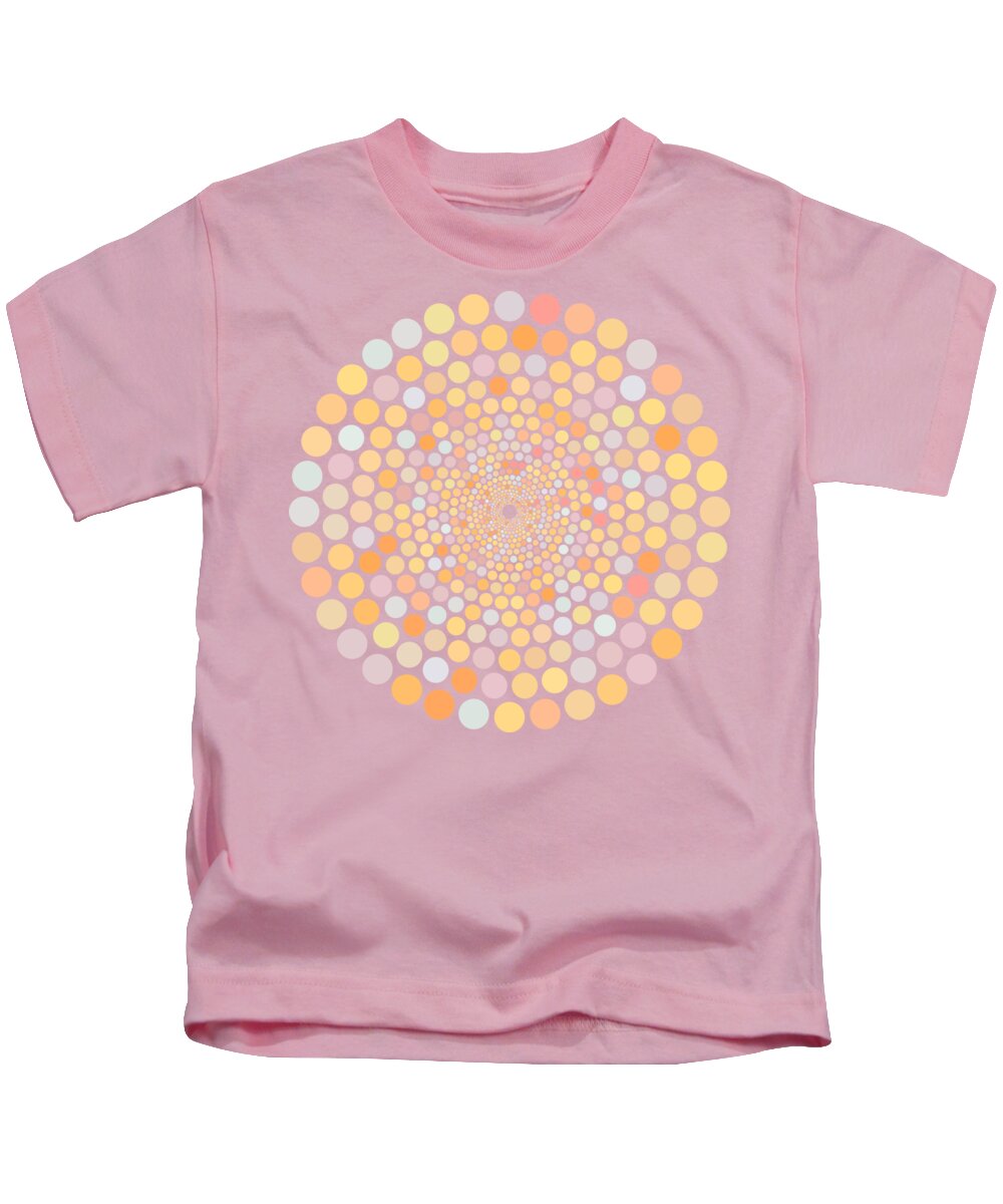  Kids T-Shirt featuring the painting Vortex Circle - Yellow by Hailey E Herrera