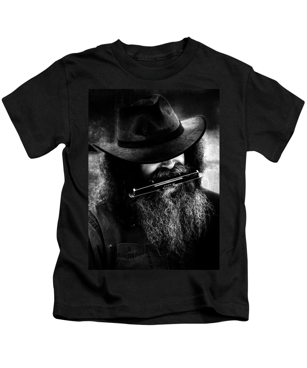 Portrait Kids T-Shirt featuring the photograph Humming Man by J C