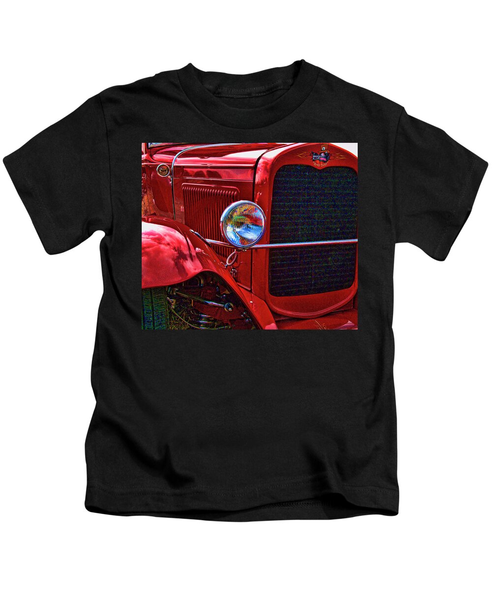  Red Framed Prints Kids T-Shirt featuring the photograph Bad Dog by Ron Roberts