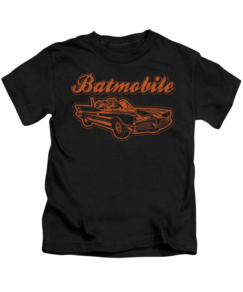 Batman Kids T-Shirt featuring the digital art Batman - Batmobile by Brand A