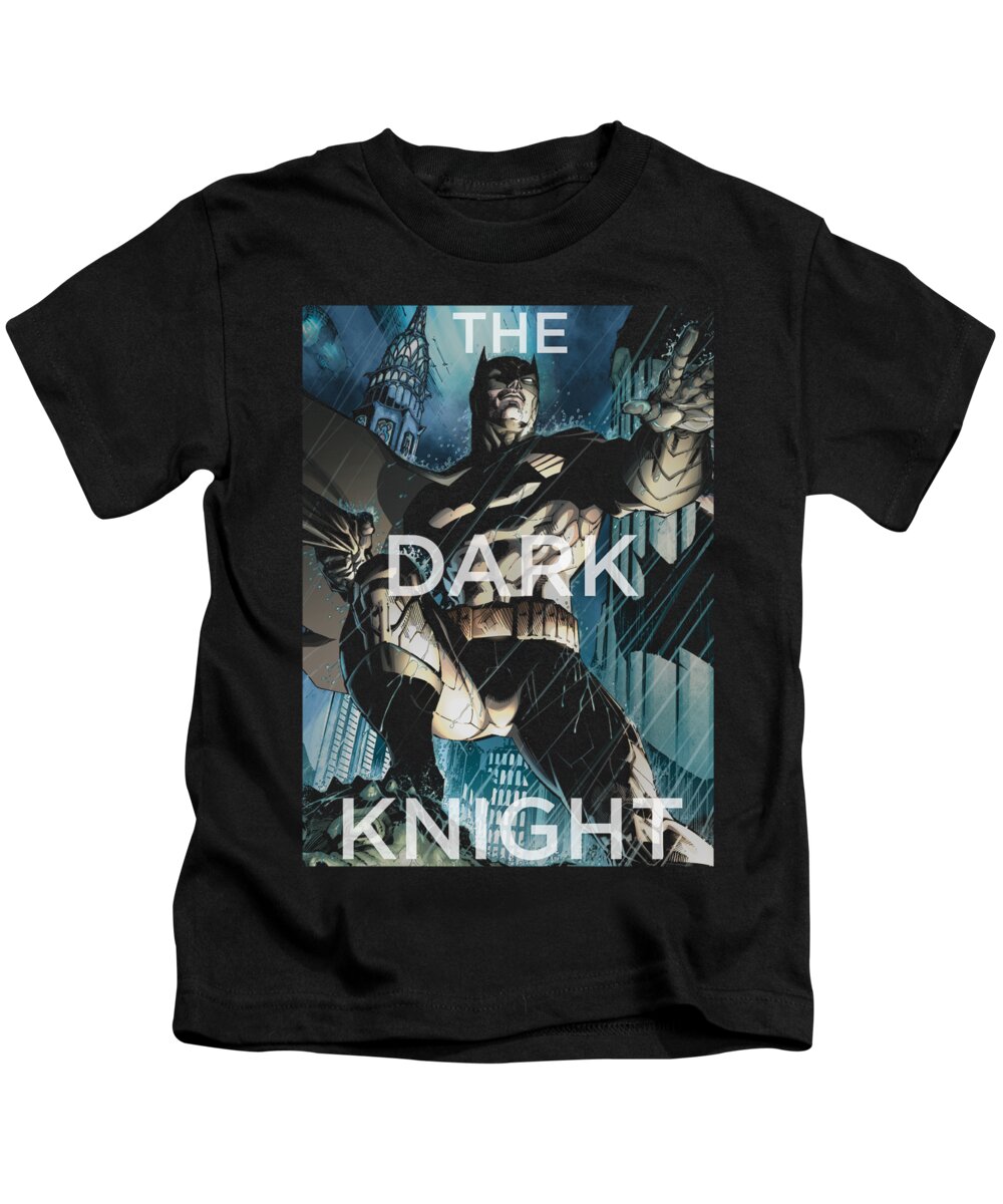 Kids T-Shirt featuring the digital art Batman - Fighting The Storm by Brand A