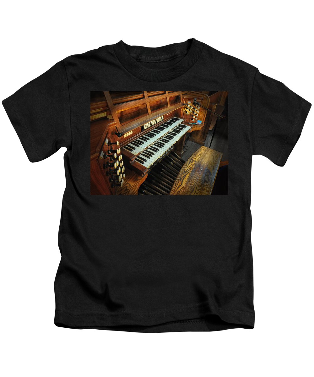 Church Organ Kids T-Shirt featuring the photograph Church Organ #1 by Dave Mills