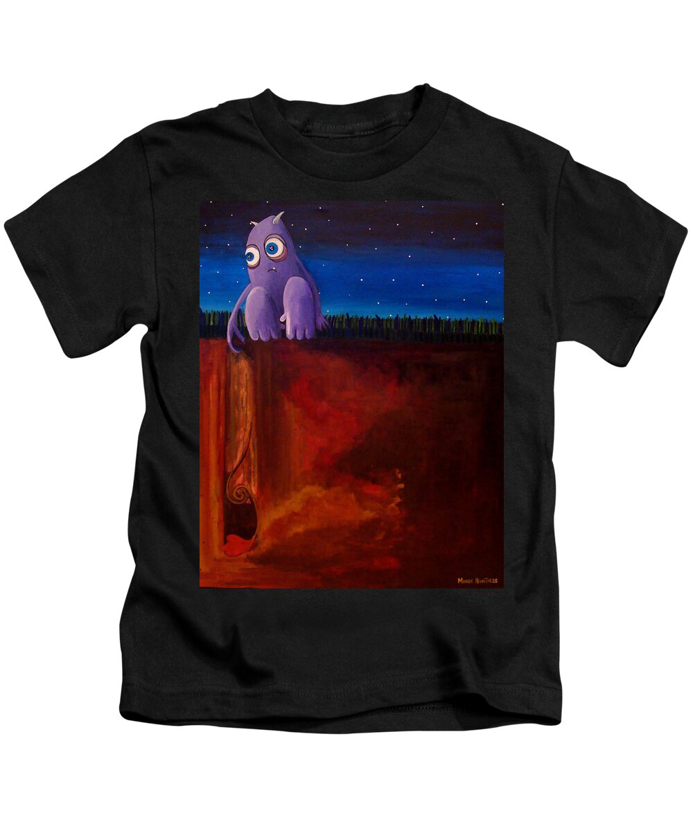 Heart Ache Kids T-Shirt featuring the painting Disconnecting #2 by Mindy Huntress