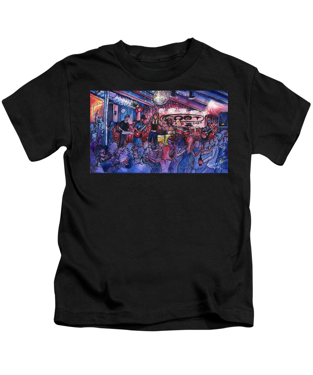 Funky Johnson Kids T-Shirt featuring the painting Funky Johnson at the GOAT #2 by David Sockrider