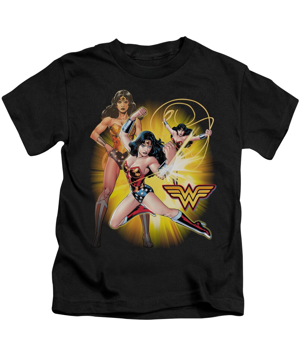  Kids T-Shirt featuring the digital art Jla - Wonder Woman by Brand A