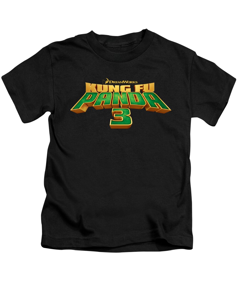  Kids T-Shirt featuring the digital art Kung Fu Panda - Logo #1 by Brand A