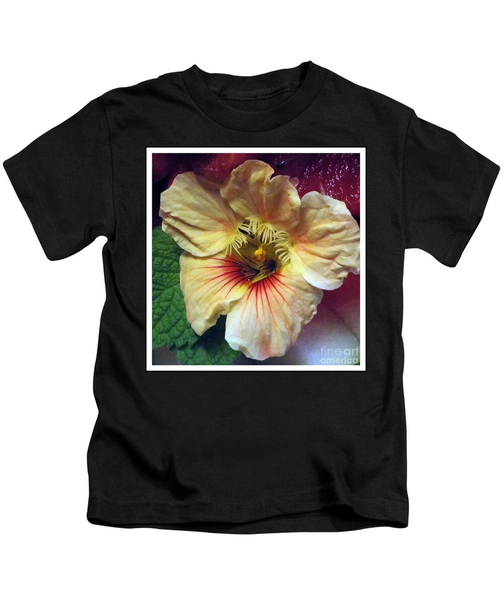 Edible Flower Kids T-Shirt featuring the photograph Nasturium #1 by Rebecca Malo