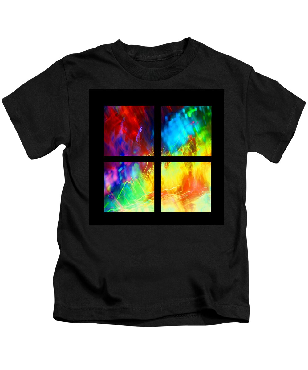 Tetraptych Kids T-Shirt featuring the photograph Physical Graffiti 1 Series Layout #1 by Dazzle Zazz