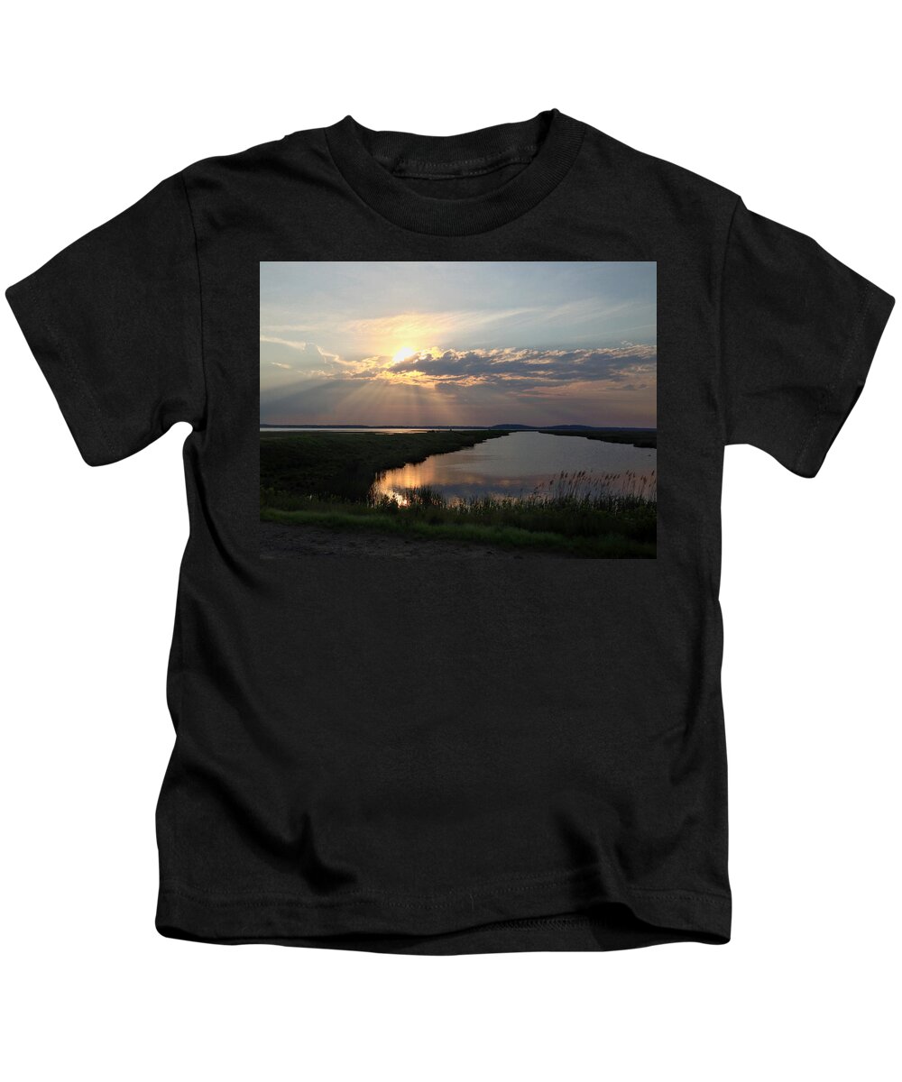 Sunset Kids T-Shirt featuring the photograph Sunset Rays #1 by Nancy Landry