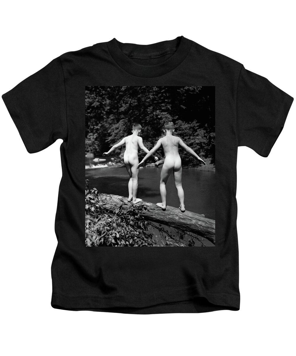 1940s Back End View Of Nude Girl Baby Kids T-Shirt by Vintage
