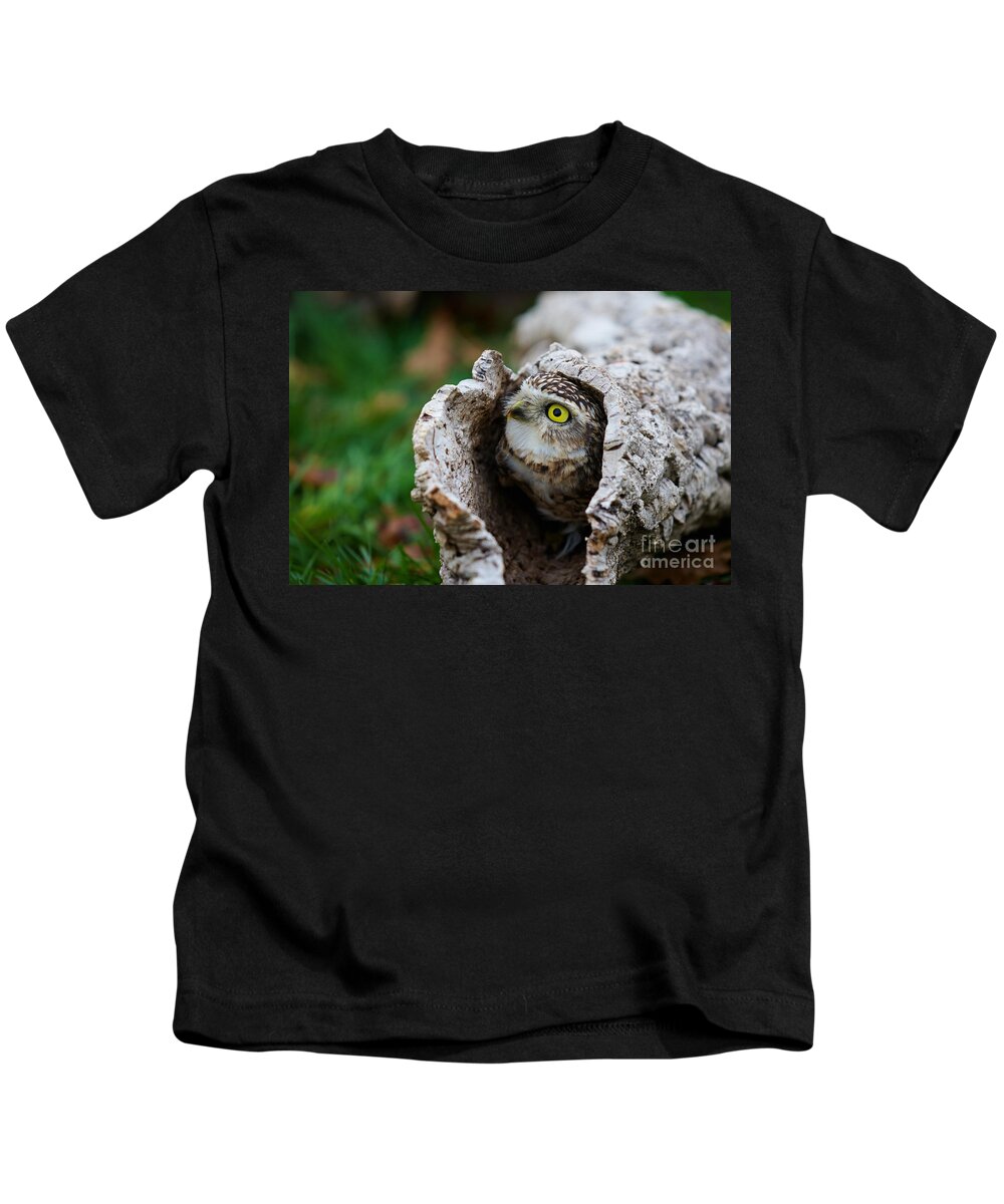 Closeup Kids T-Shirt featuring the photograph Burrowing Owl #3 by Nick Biemans