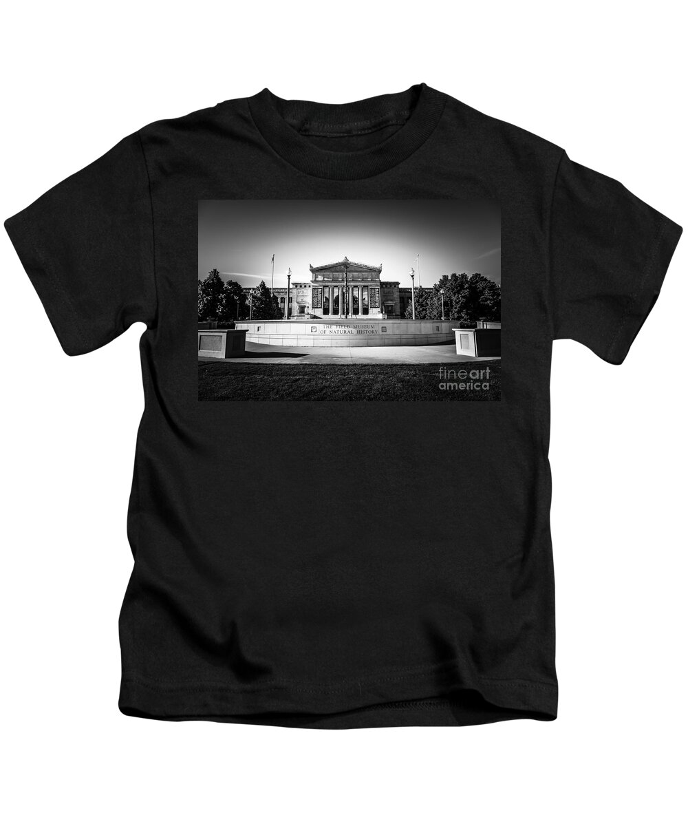 America Kids T-Shirt featuring the photograph Chicago Field Museum in Black and White #2 by Paul Velgos
