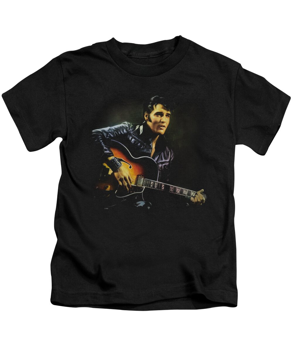  Kids T-Shirt featuring the digital art Elvis - 1968 by Brand A