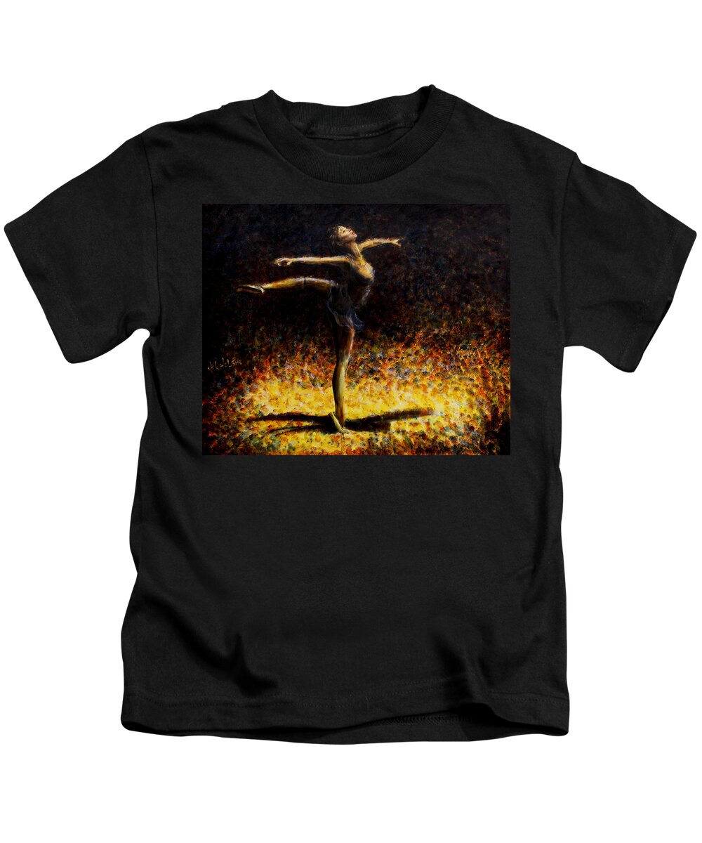 Dancer Kids T-Shirt featuring the painting Once In A Lifetime #1 by Nik Helbig