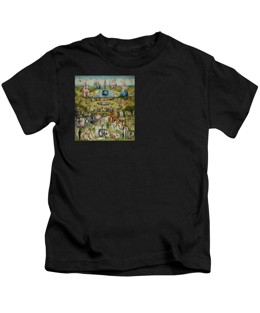 Hieronymus Bosch Kids T-Shirt featuring the painting The Garden of Earthly Delights #10 by Hieronymus Bosch