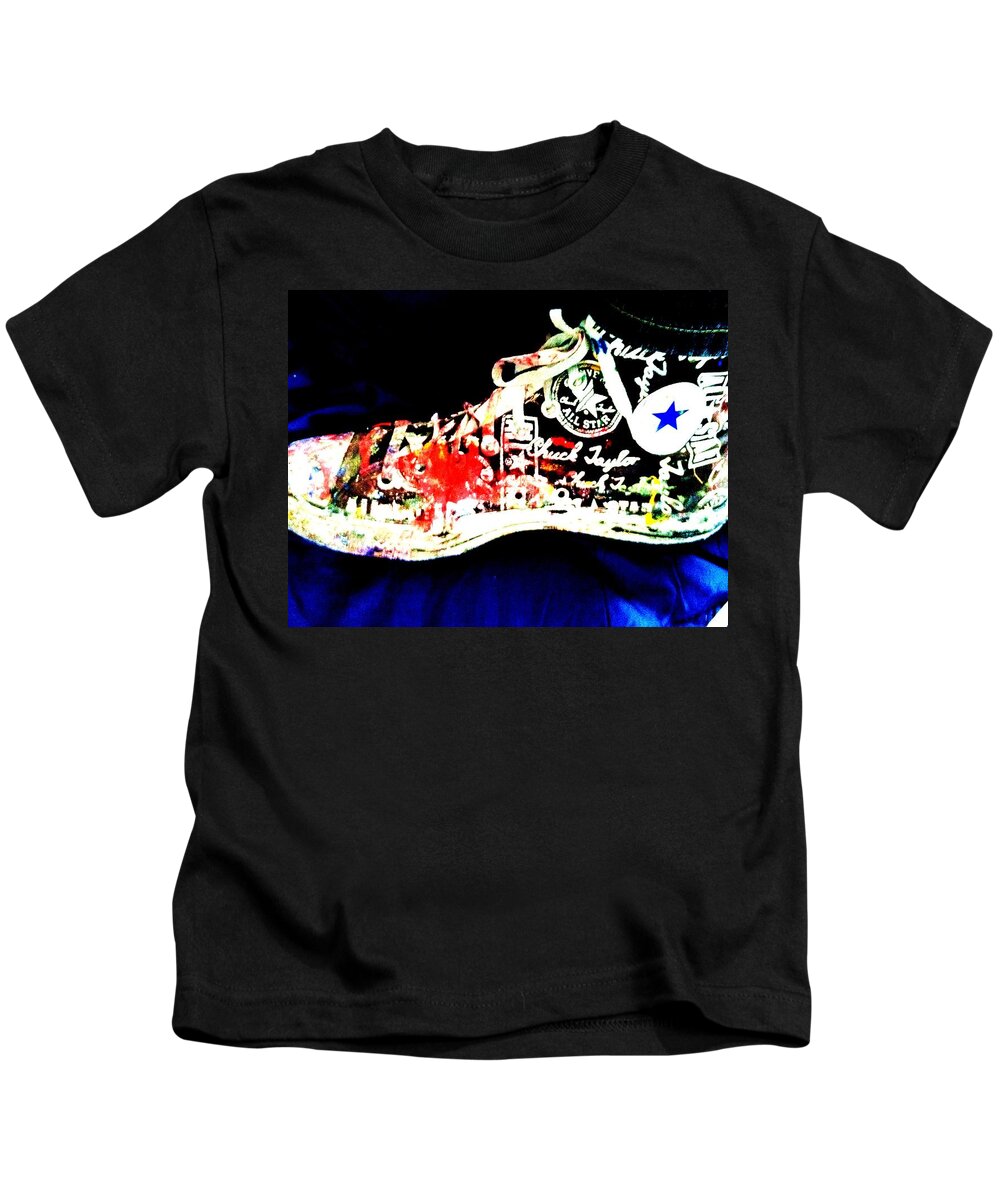 Chuck Taylor Kids T-Shirt featuring the painting Chuck Taylor #1 by Neal Barbosa