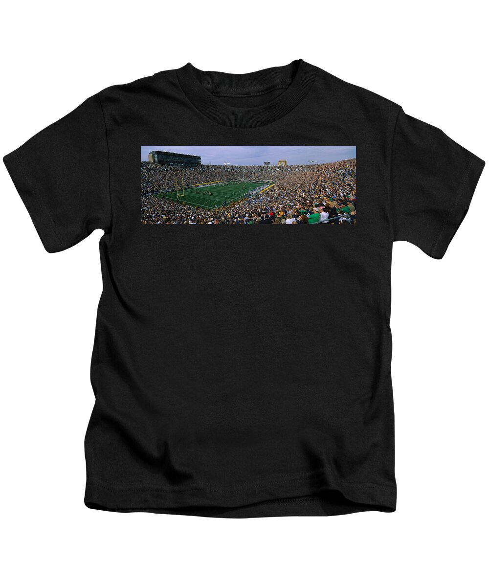 Photography Kids T-Shirt featuring the photograph High Angle View Of A Football Stadium #3 by Panoramic Images