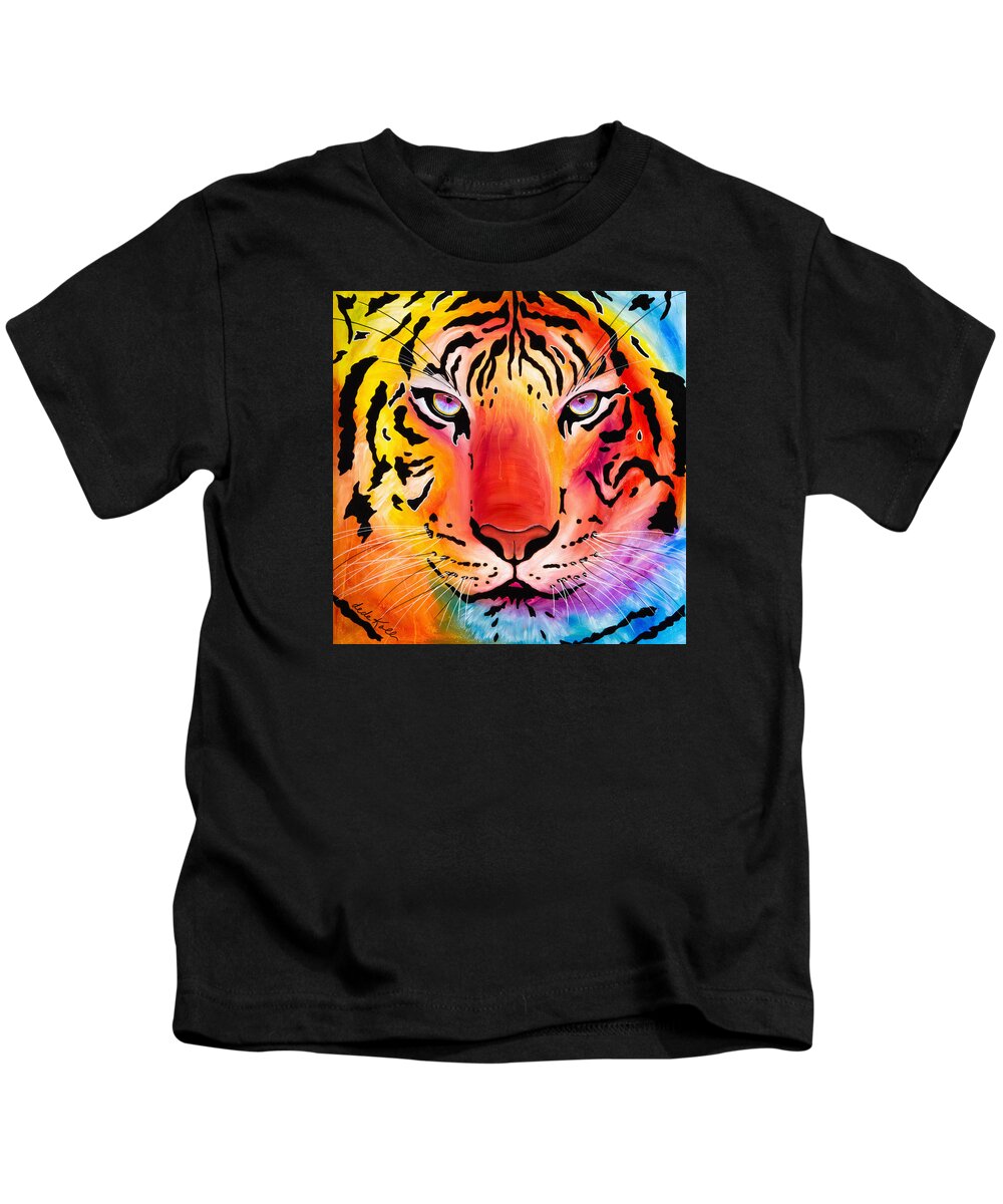 Acrylic Kids T-Shirt featuring the painting Tiger by Dede Koll
