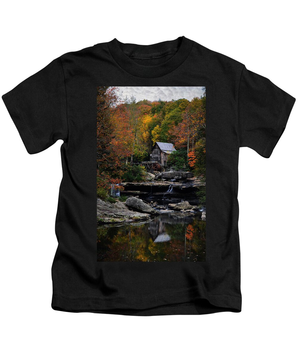 Glade Creek Grist Mill Kids T-Shirt featuring the photograph Glade Creek Grist Mill #1 by Lisa Lambert-Shank