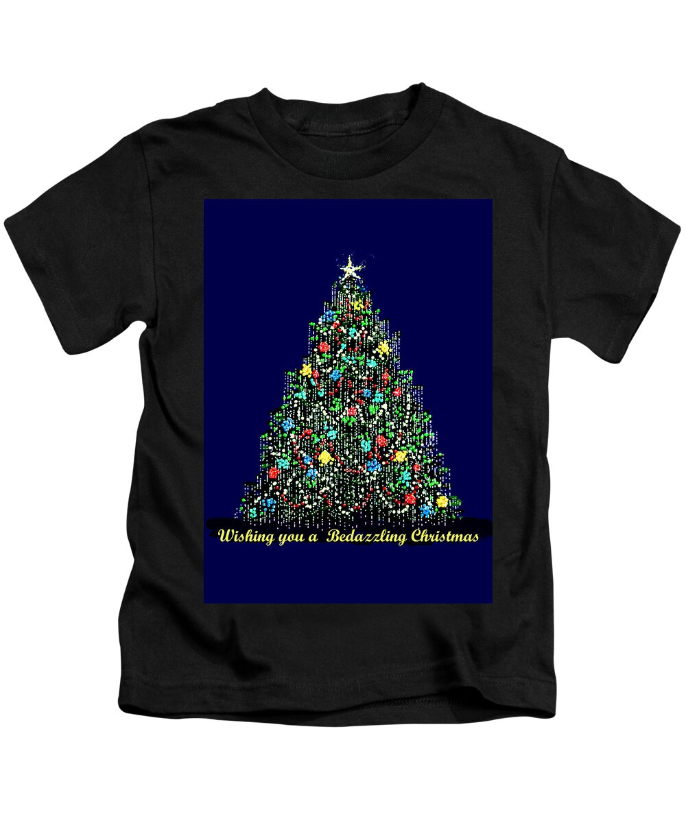 Christmas Kids T-Shirt featuring the digital art A Bedazzling Christmas by R Allen Swezey