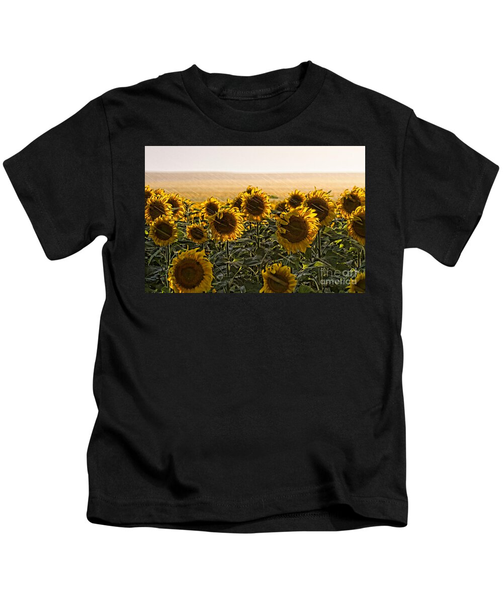 Flowers Kids T-Shirt featuring the photograph A Chance of Showers by Jim Garrison