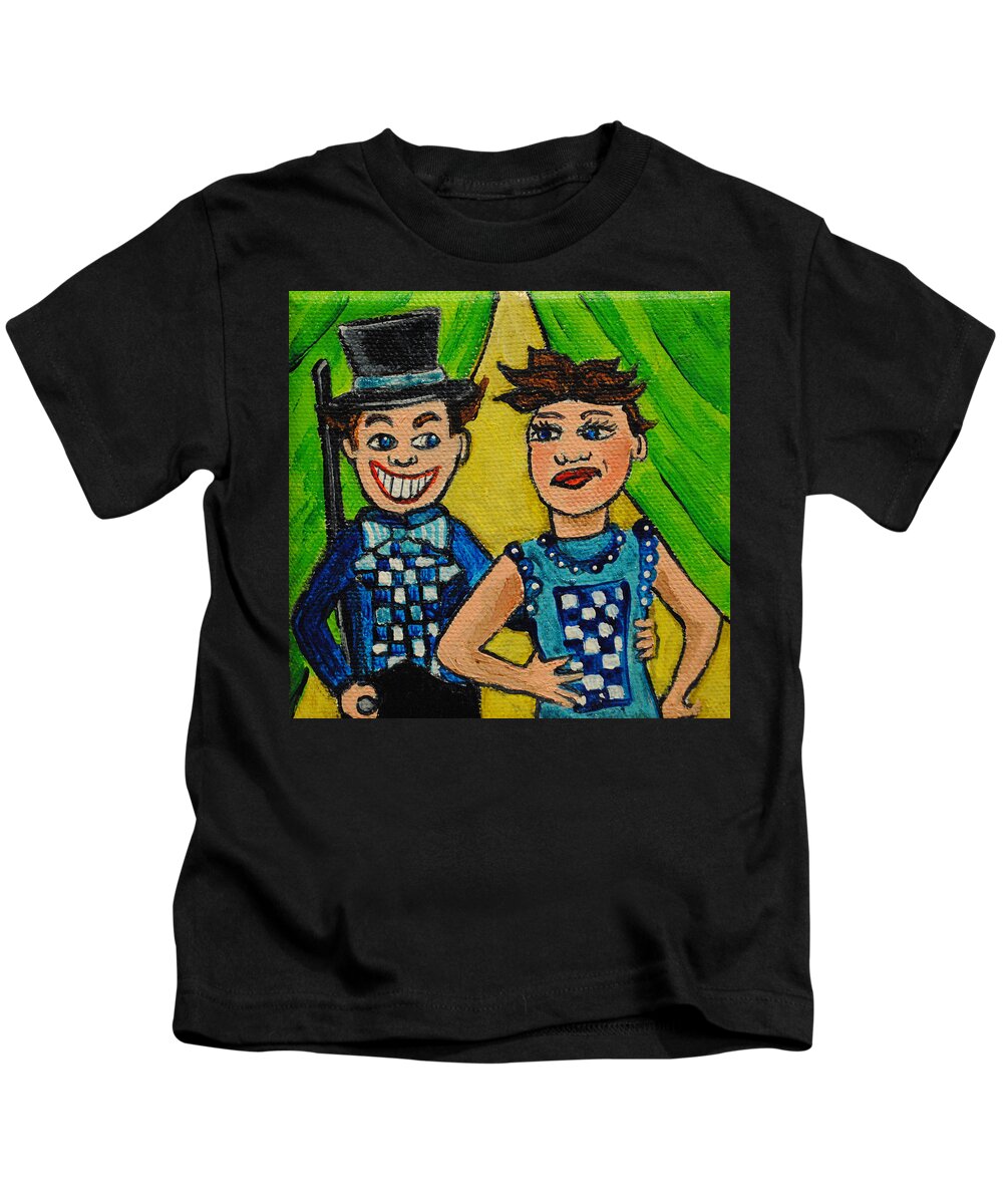 Tillie Kids T-Shirt featuring the painting A Flip of the Coin by Patricia Arroyo