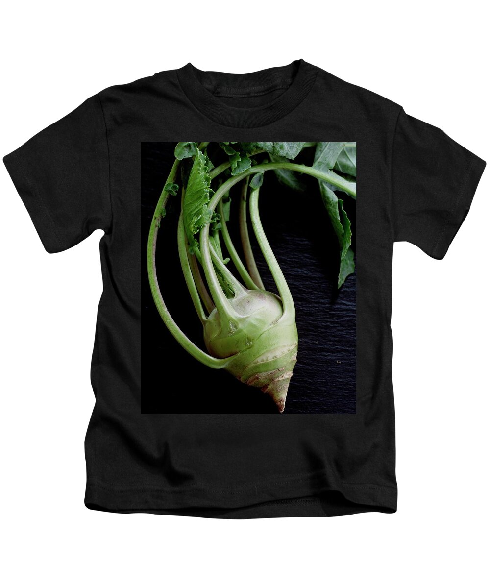 Vegetables Kids T-Shirt featuring the photograph A Kohlrabi by Romulo Yanes