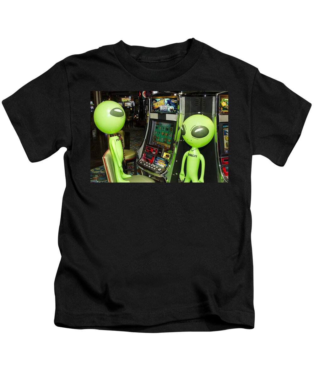 Alien Kids T-Shirt featuring the photograph Alien Slot Play by Richard Henne