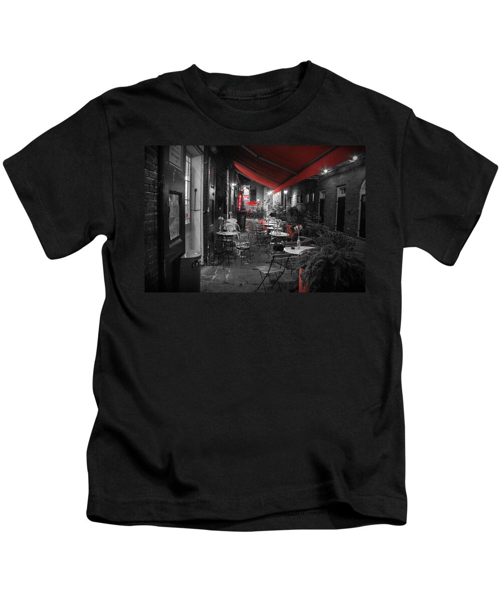 Nola Kids T-Shirt featuring the photograph Alley Cafe by Jeff Mize