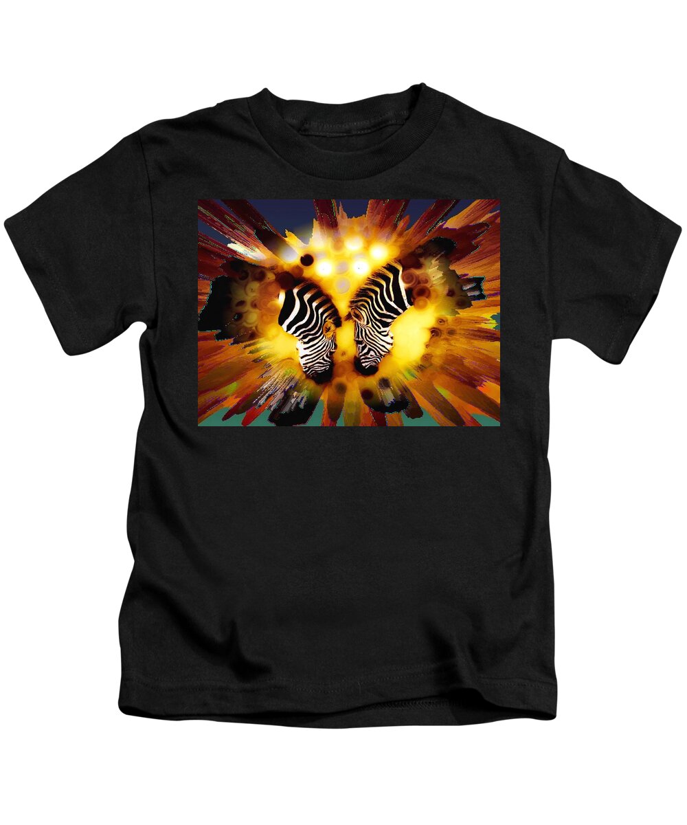 Zebra Kids T-Shirt featuring the digital art Always And Forever by Tina Vaughn