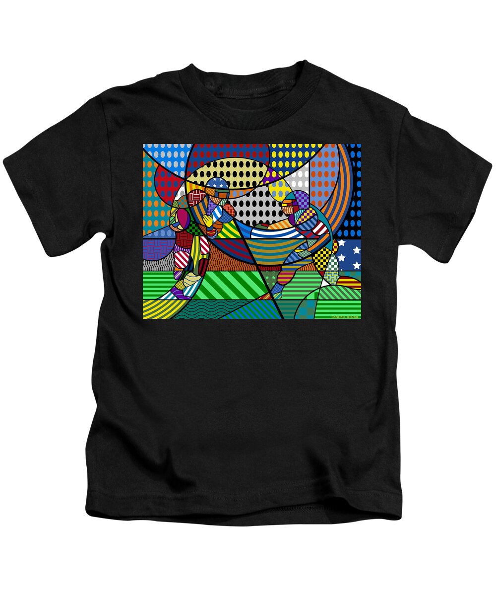 Colorful Kids T-Shirt featuring the digital art American Football - League Colors by Randall J Henrie