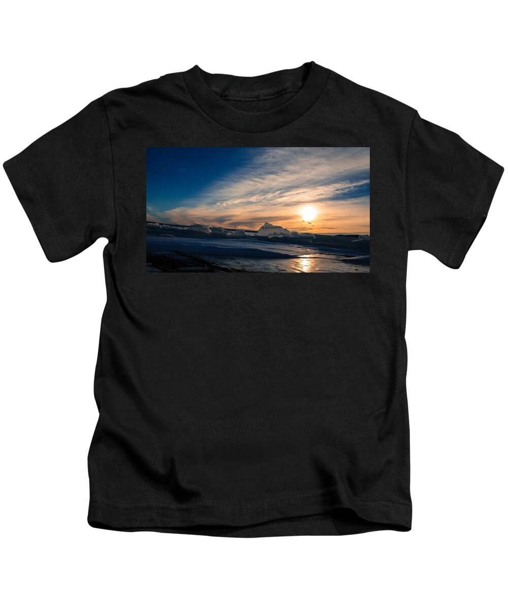 Sunset Kids T-Shirt featuring the photograph Angostura Ice 2 by Donald J Gray