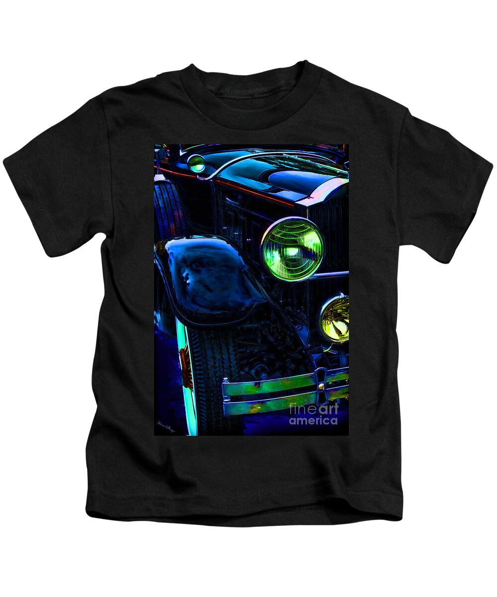 Car Kids T-Shirt featuring the photograph Antique Rolls Royce Car Abstract by Alicia Hollinger