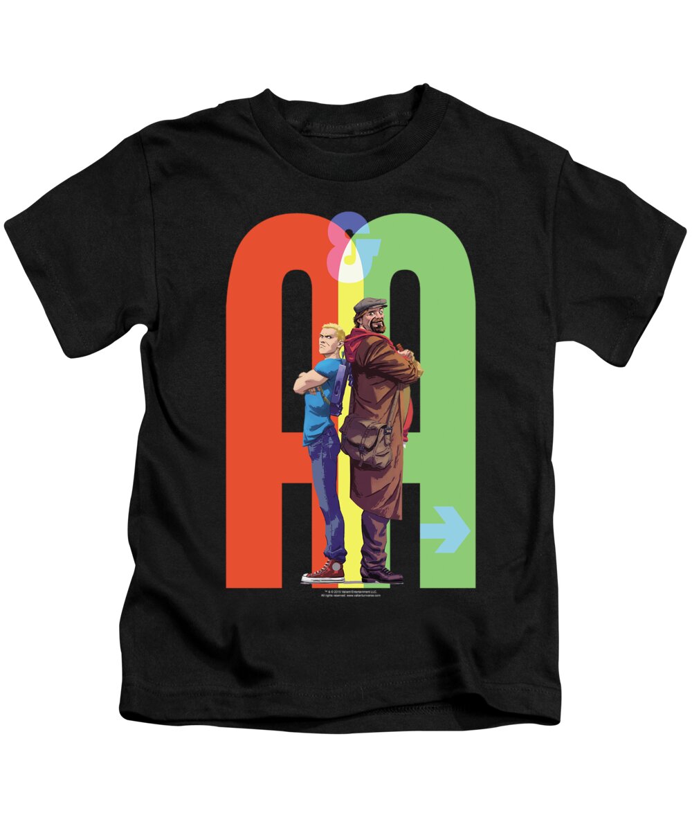  Kids T-Shirt featuring the digital art Archer And Armstrong - Back To Bak by Brand A