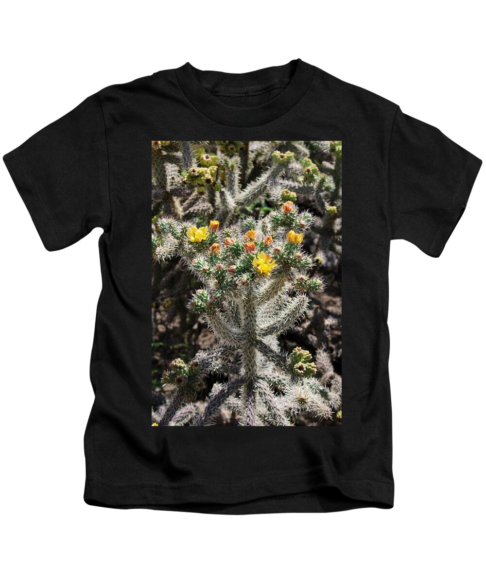 Blooming Cactus Kids T-Shirt featuring the photograph Arizona Cactus by Suzanne Lorenz