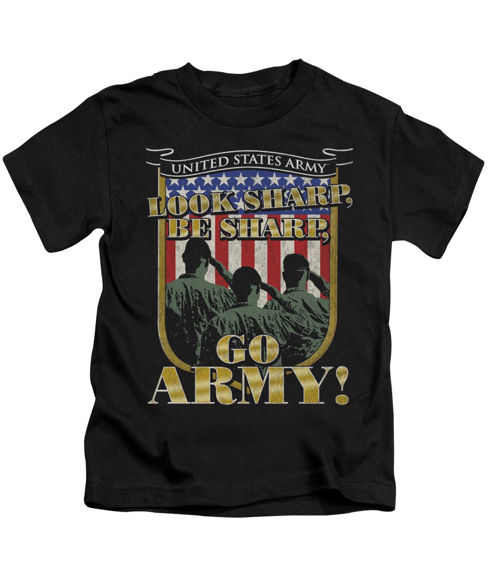 Air Force Kids T-Shirt featuring the digital art Army - Go Army by Brand A