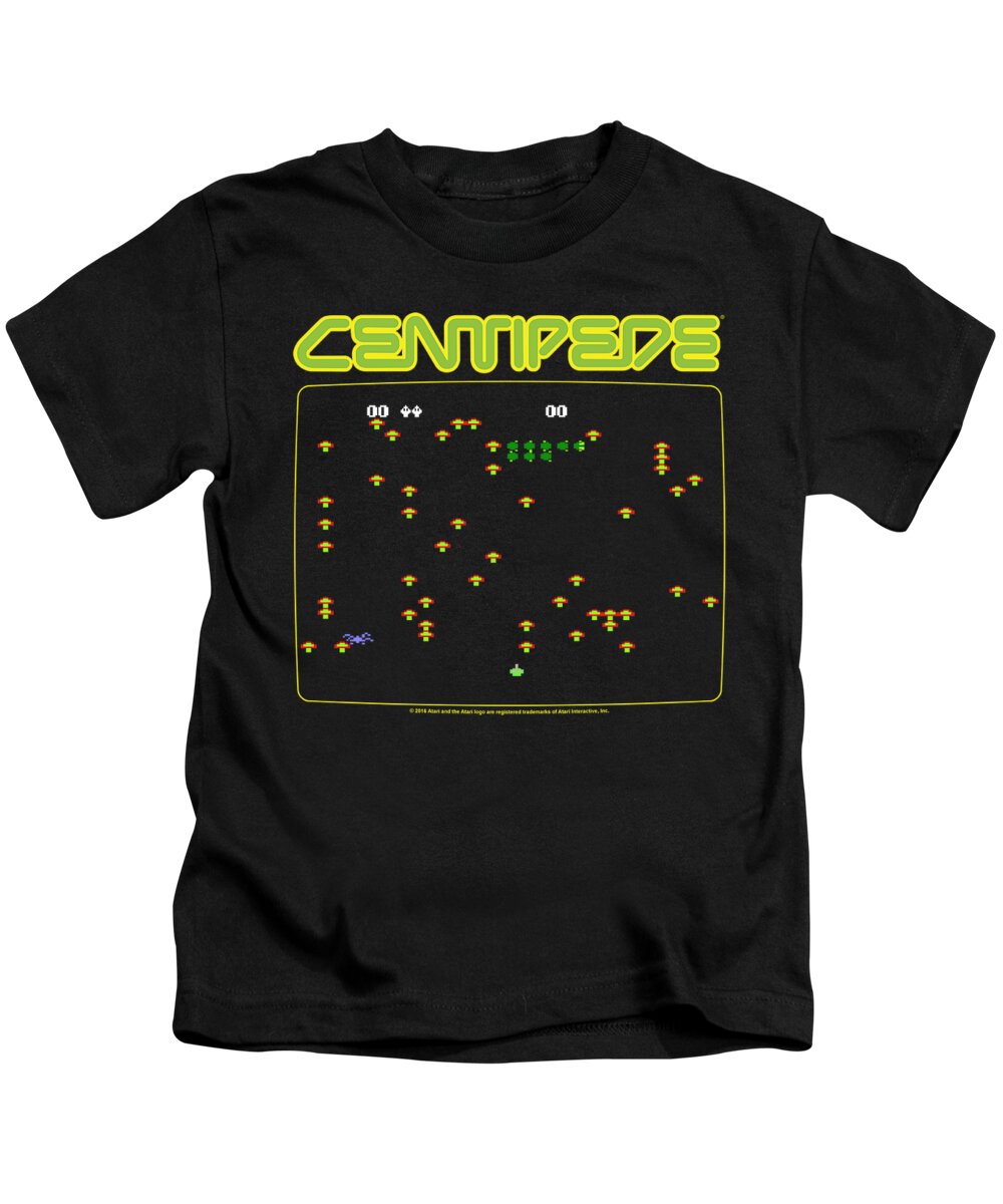  Kids T-Shirt featuring the digital art Atari - Centipede Screen by Brand A