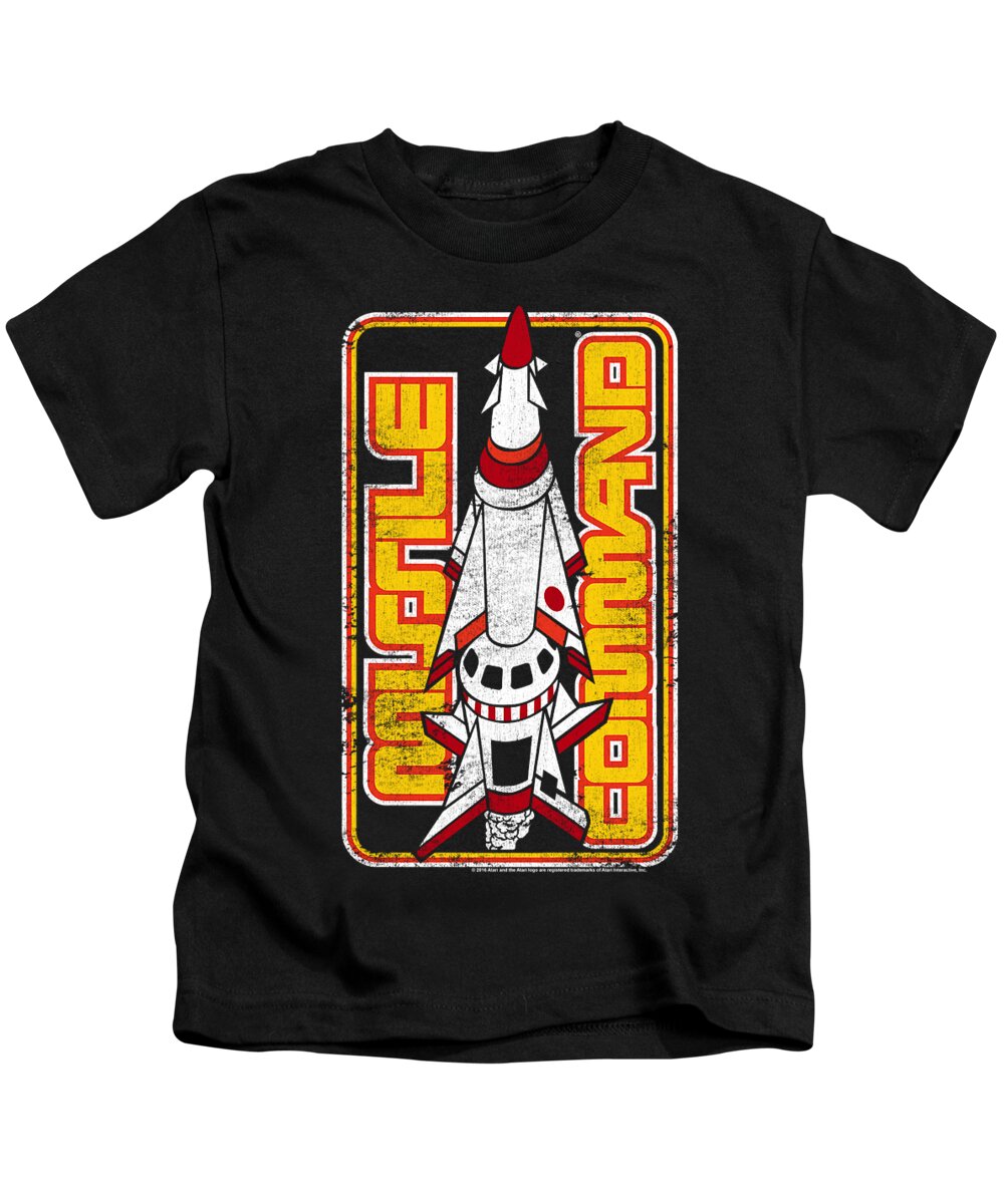  Kids T-Shirt featuring the digital art Atari - Missile by Brand A